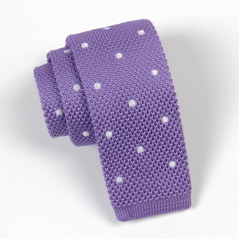 Smal Slips Formell Forretningsvirksomhet Menn Britisk Retro Moteull Strikket 6 cm Flatt Hode Med Polkaprikker