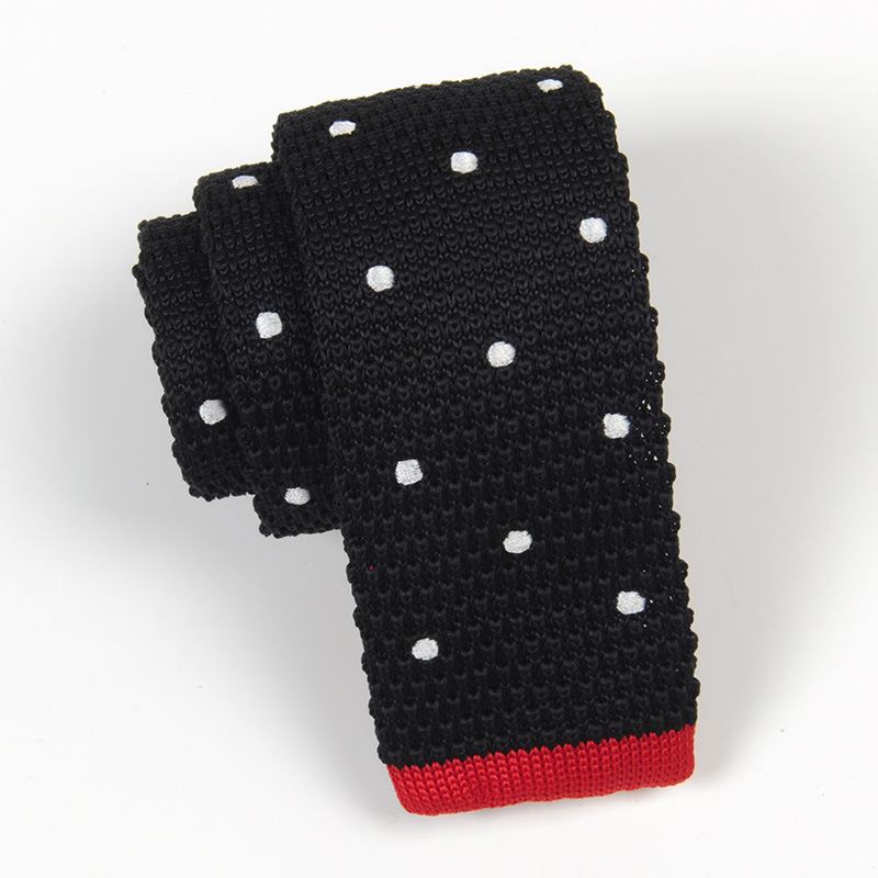 Smal Slips Formell Forretningsvirksomhet Menn Britisk Retro Moteull Strikket 6 cm Flatt Hode Med Polkaprikker