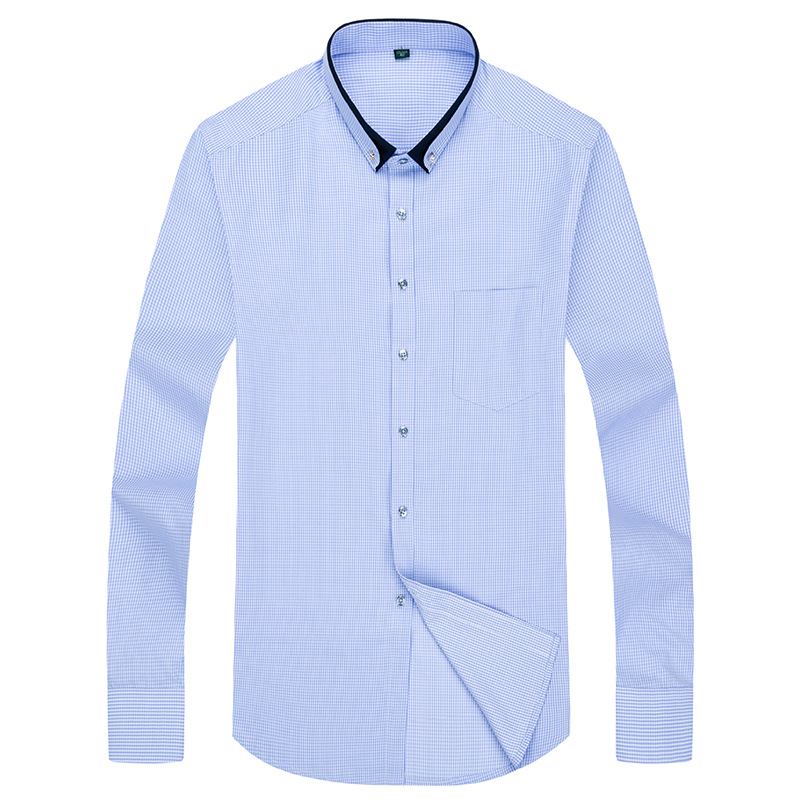 Høst Menns Business Casual Langermet Skjortejakke Grunnleggende Bunnskjorte