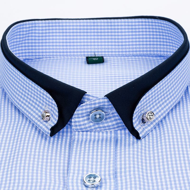 Høst Menns Business Casual Langermet Skjortejakke Grunnleggende Bunnskjorte