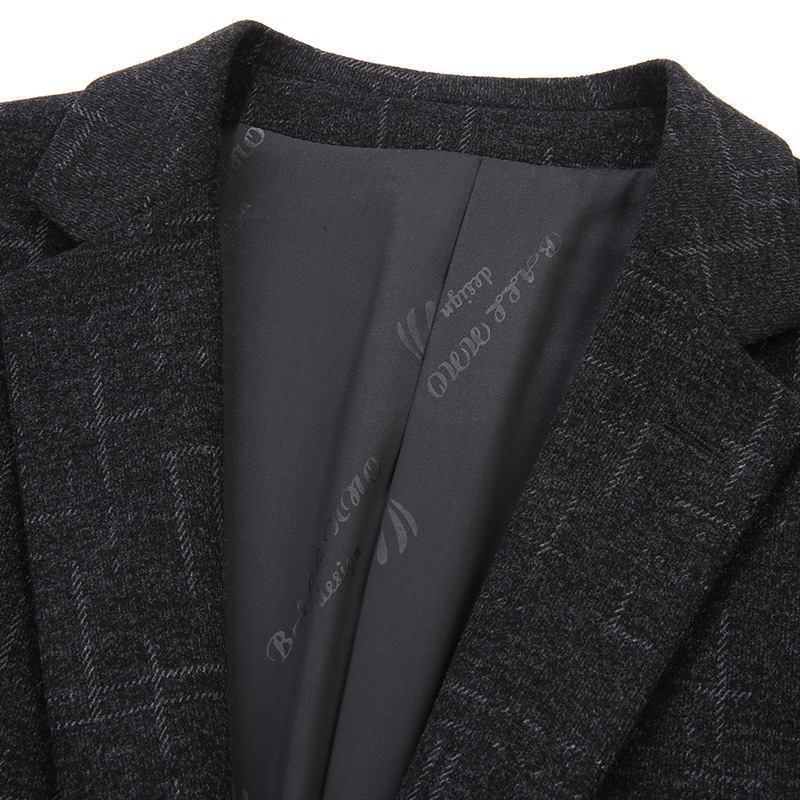 Business Fritidsjakke Menn Stripet Jacquardstrikket Stretch Uten Inntrykk Anti-rynkedress Herre