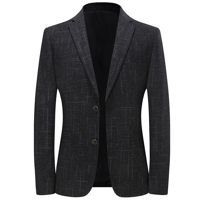 Business Fritidsjakke Menn Stripet Jacquardstrikket Stretch Uten Inntrykk Anti-rynkedress Herre