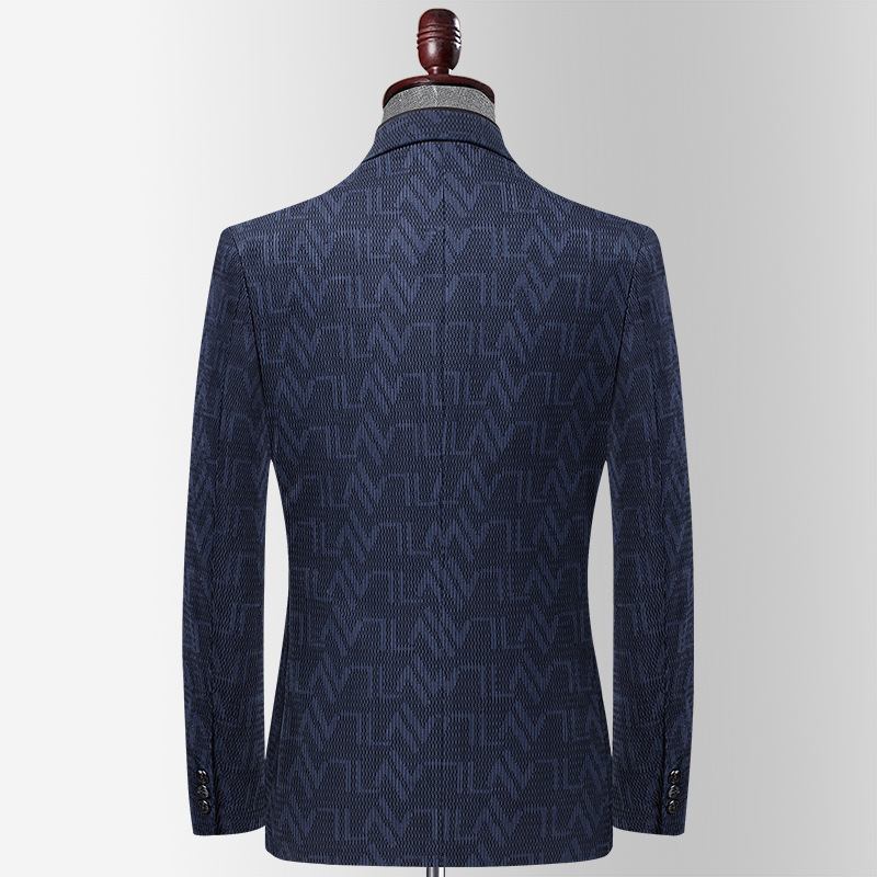 Høst Vinter Jacquard Corduroy Stretch Suit Men's Youth Western Fit Casual