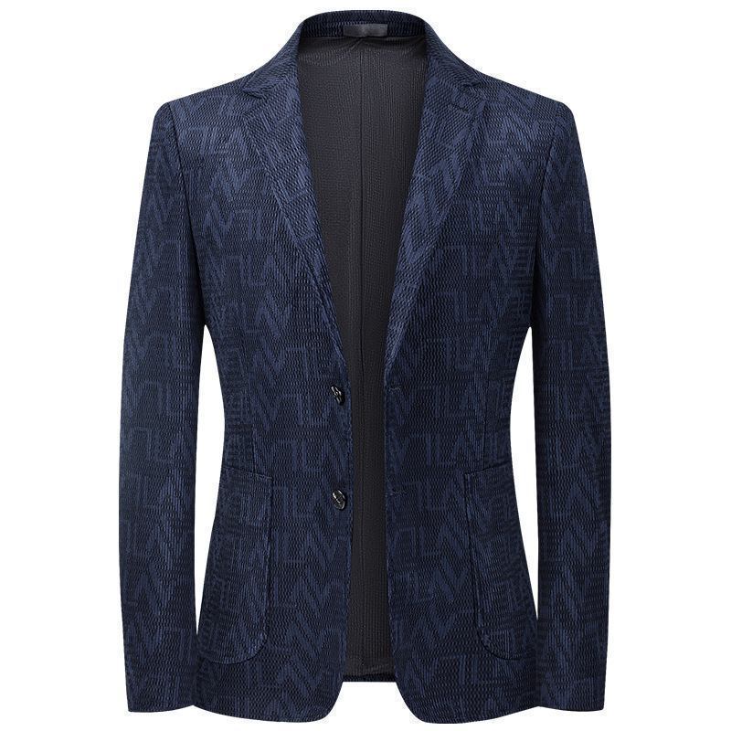 Høst Vinter Jacquard Corduroy Stretch Suit Men's Youth Western Fit Casual