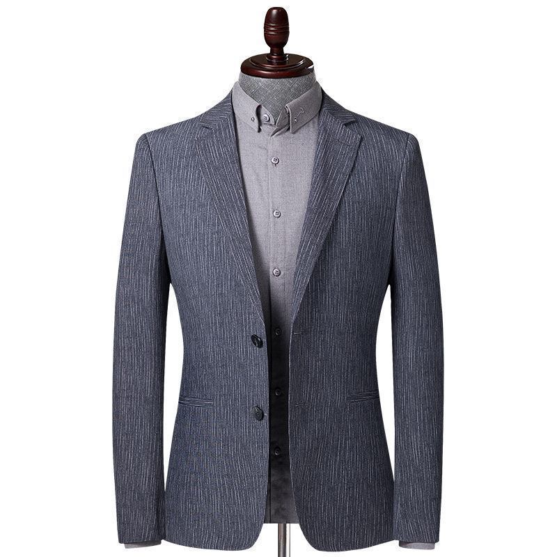 Stripet Dress Vår Høst Tynn Fritidsdress Menn Slim Fit Liten Dressjakke