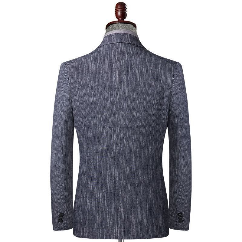 Stripet Dress Vår Høst Tynn Fritidsdress Menn Slim Fit Liten Dressjakke
