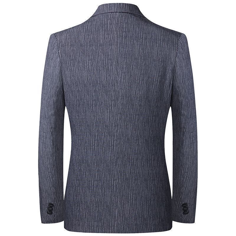 Stripet Dress Vår Høst Tynn Fritidsdress Menn Slim Fit Liten Dressjakke