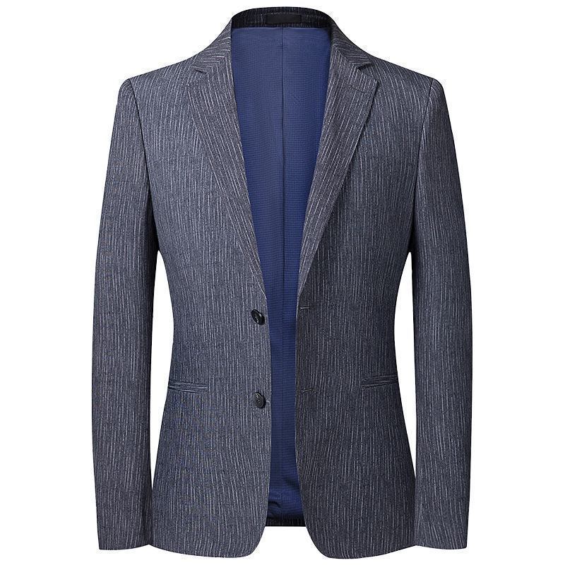 Stripet Dress Vår Høst Tynn Fritidsdress Menn Slim Fit Liten Dressjakke