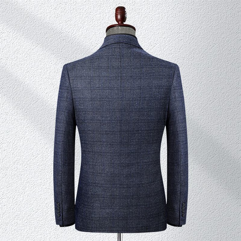 Tykk Dress Menn Høst Fritidsdress Slim Fit Liten Herre Dressjakke