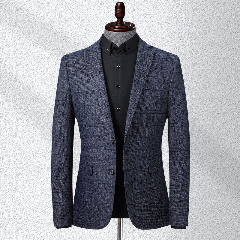 Tykk Dress Menn Høst Fritidsdress Slim Fit Liten Herre Dressjakke