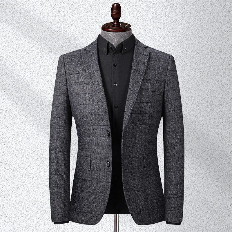 Tykk Dress Menn Høst Fritidsdress Slim Fit Liten Herre Dressjakke