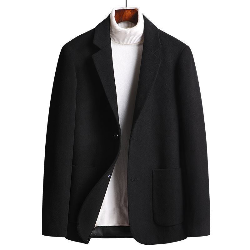 Uformell Dress Høst Vinter Tykk Ulldress Herre Trend Slank Ull Liten Nizi Frakk Topp