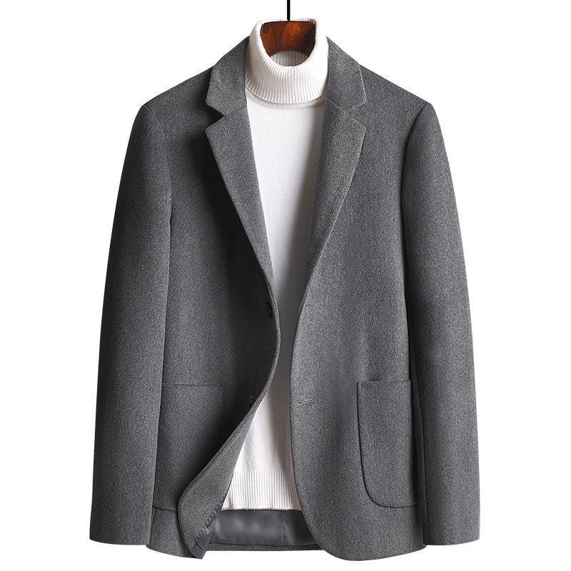 Uformell Dress Høst Vinter Tykk Ulldress Herre Trend Slank Ull Liten Nizi Frakk Topp