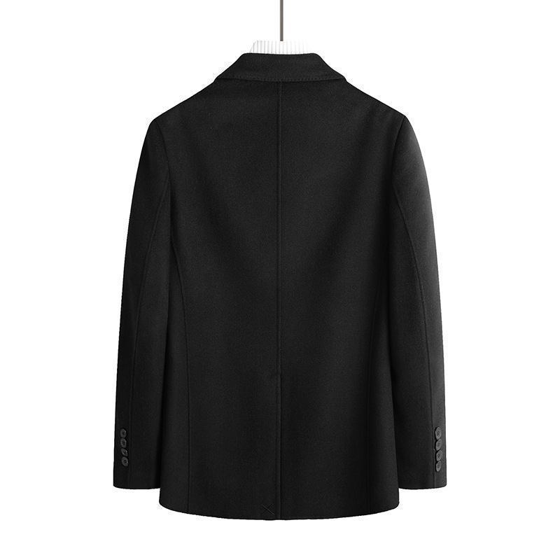 Vinter Fritidsjakke Menn Middelaldrende Unge Business Casual Enkel Dobbeltsidig Ulldress