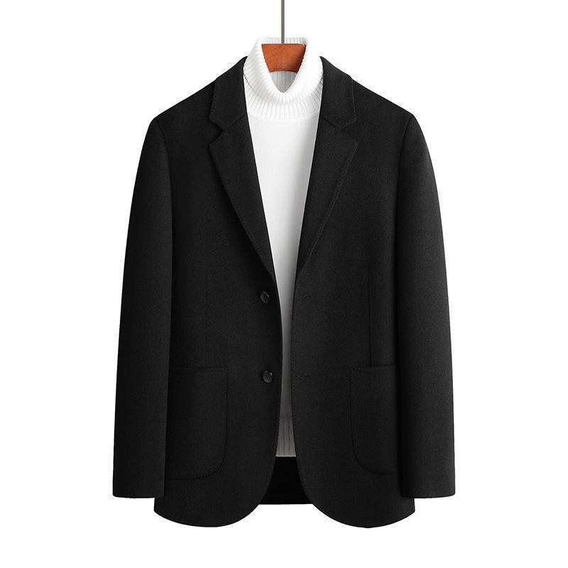 Vinter Fritidsjakke Menn Middelaldrende Unge Business Casual Enkel Dobbeltsidig Ulldress